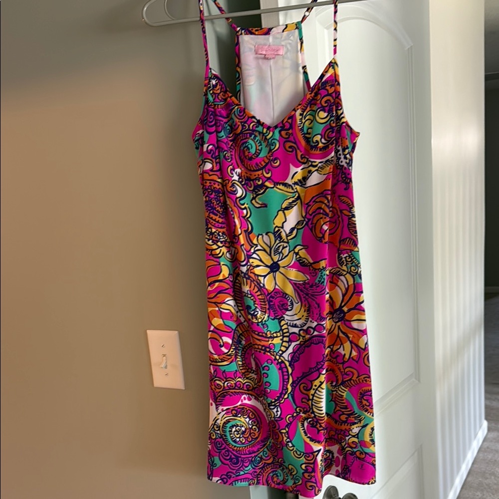 Lilly Pulitzer Colorful Floral Spaghetti Strap Dress